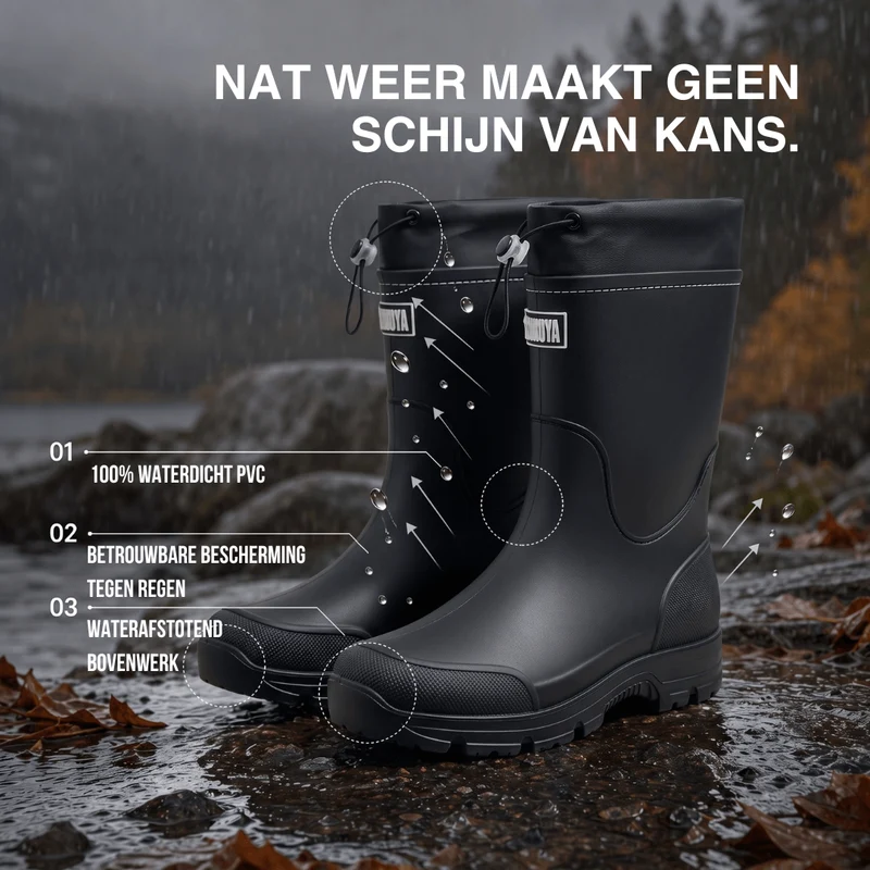 Waterdichte Outdoor Regenlaarzen Unisex – Antislip & Duurzaam PVC