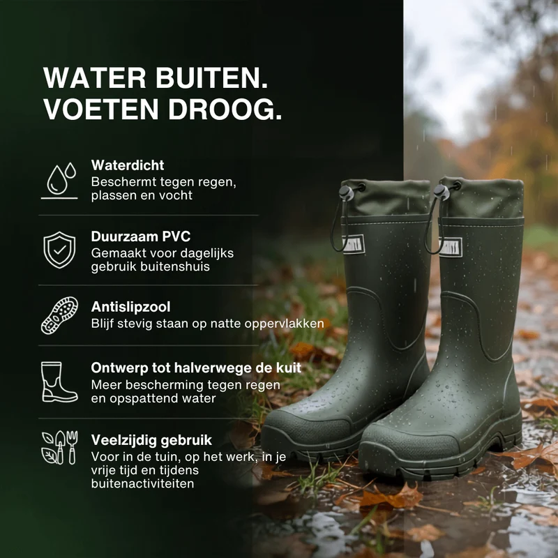 Waterdichte Outdoor Regenlaarzen Unisex – Antislip & Duurzaam PVC