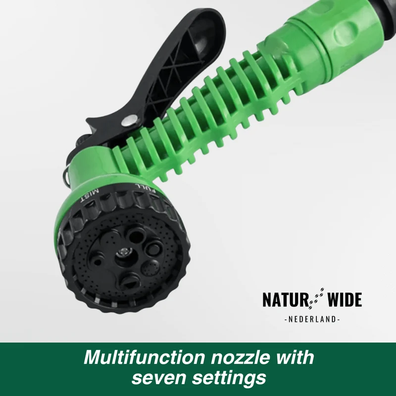 AquaFlex Pro – Flexibele Tuinslang met 8 Sproeifuncties