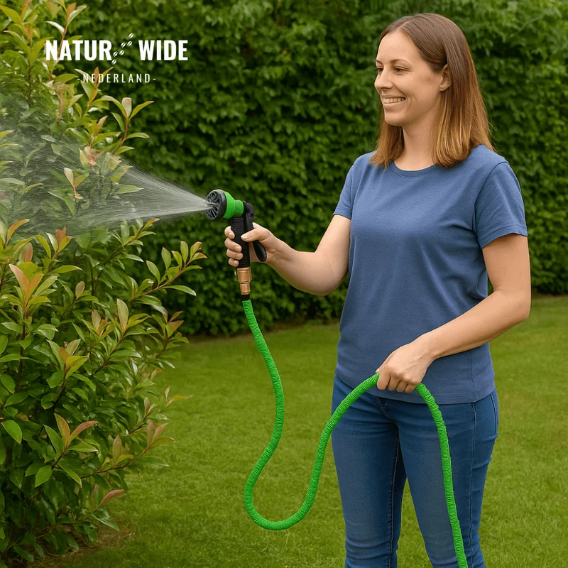 AquaFlex Pro – Flexibele Tuinslang met 8 Sproeifuncties