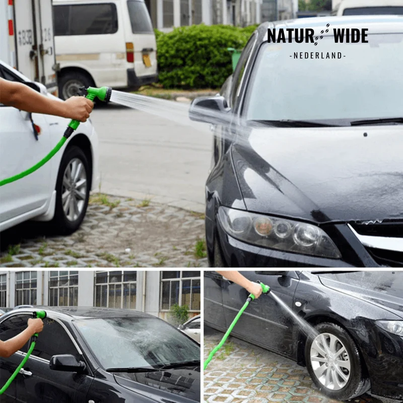 AquaFlex Pro – Flexibele Tuinslang met 8 Sproeifuncties