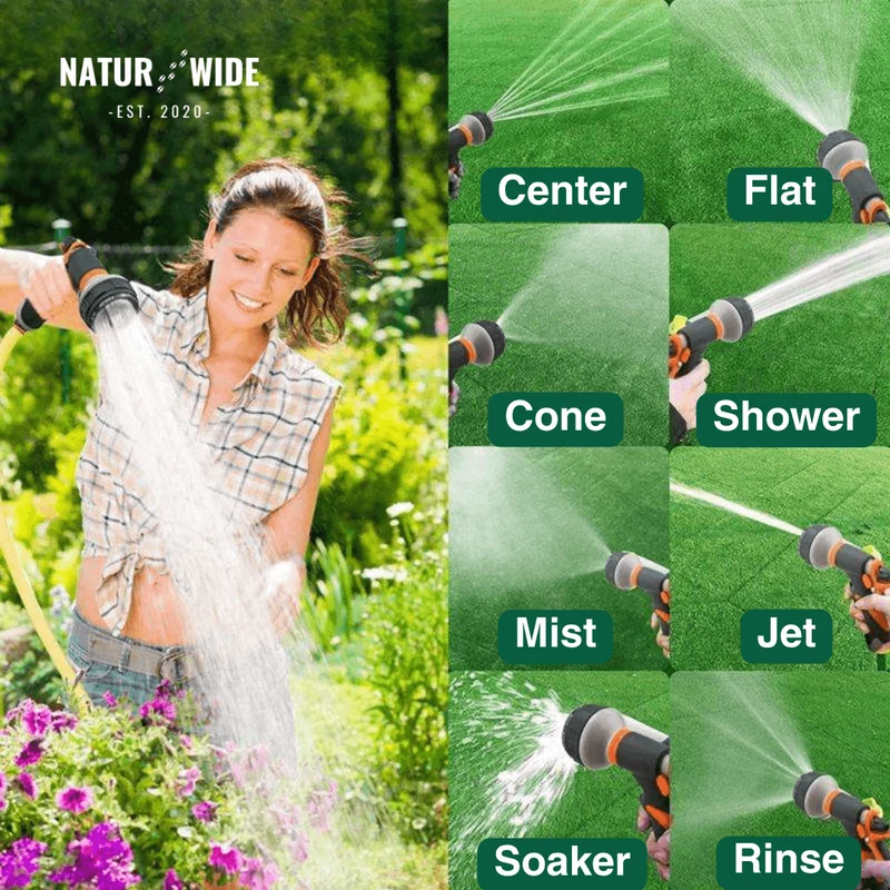 Garden Hose Nozzle 8-in-1 – Non-Slip & Versatile