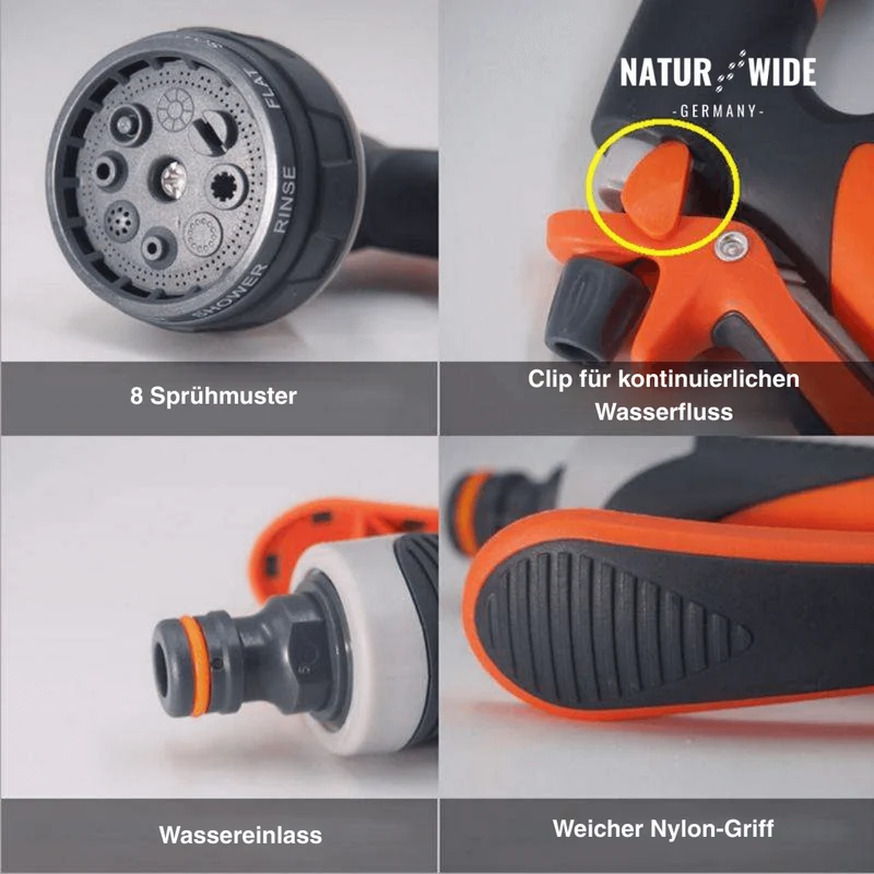 Garten-Handbrause 8-in-1 – Rutschfest & Vielseitig