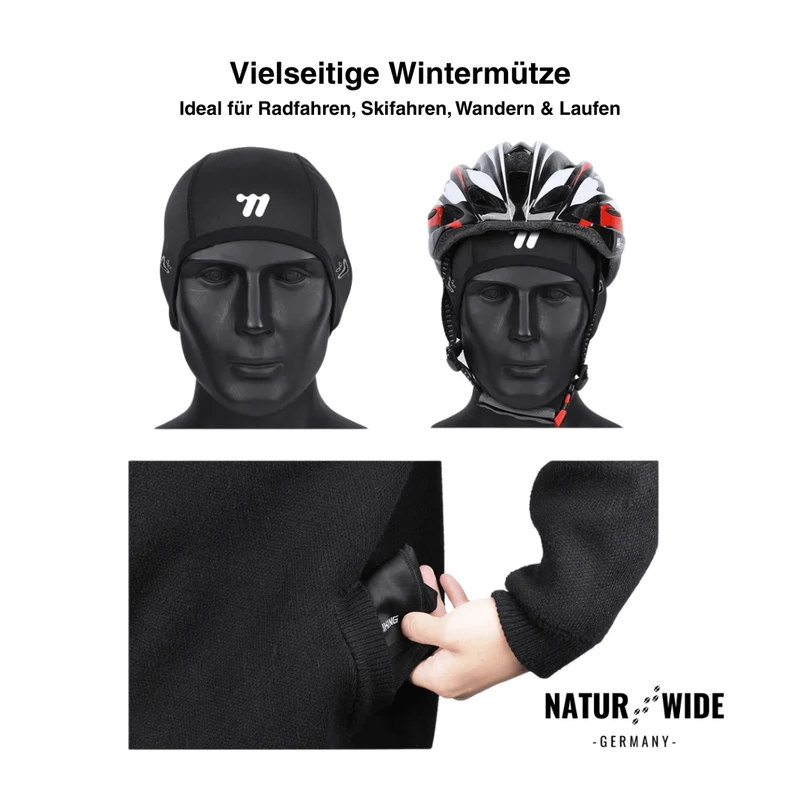 Fahrrad-Unterziehhaube – Thermo-Fleece & Sommer