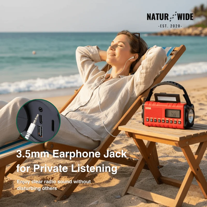 Emergency Crank Radio 10000mAh – Solar, Flashlight & SOS Alarm