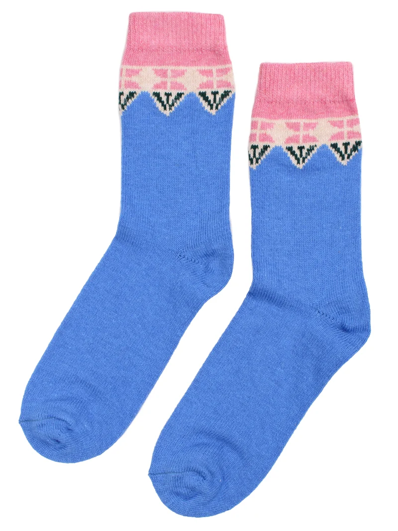 Danalvhild Cashmere Socks Fresh Blue FLOWER