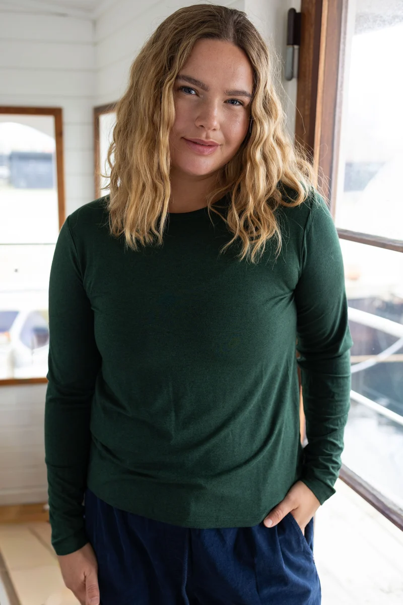 Danemerry Wool LS Tee Dark Forest