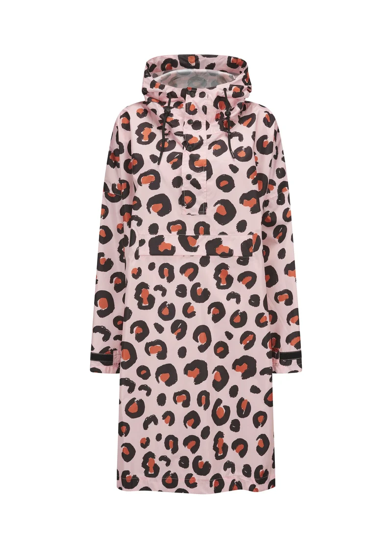 Regenponcho mit rosa Leo-Muster