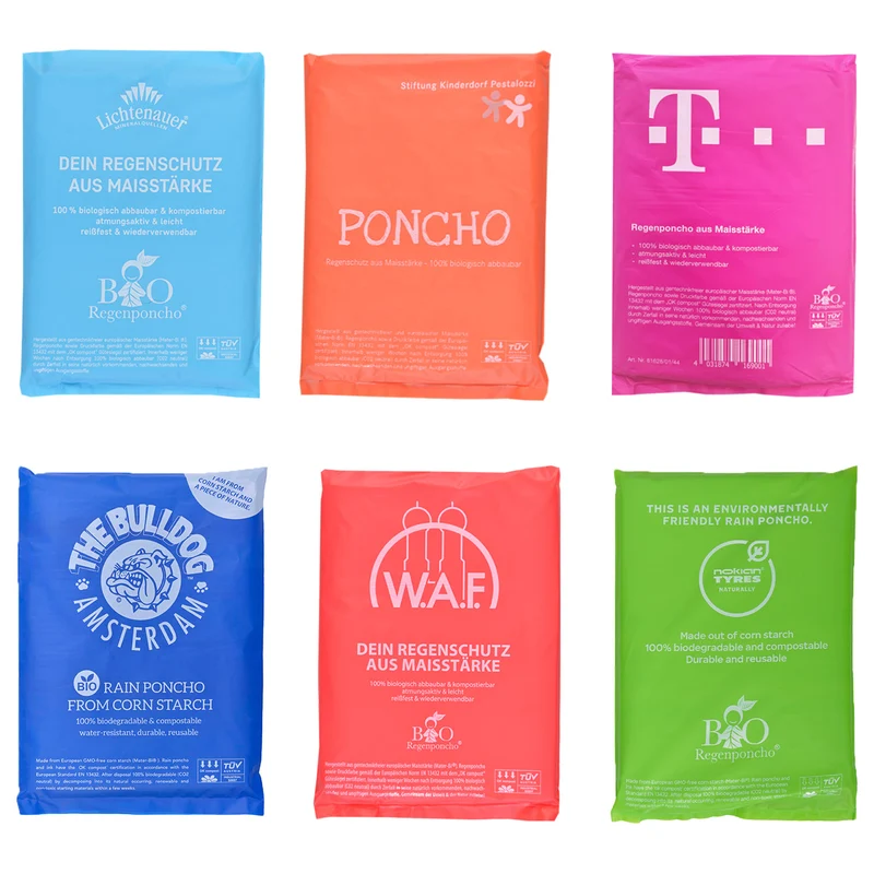 Bio-Regenponcho individuell bedruckt – 30 × 30 cm