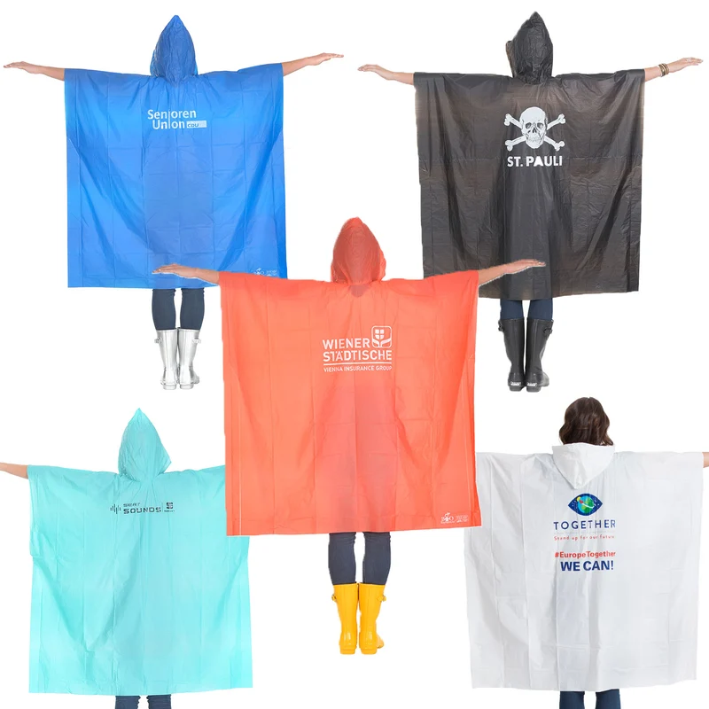 Bio-Regenponcho individuell bedruckt – 30 × 30 cm