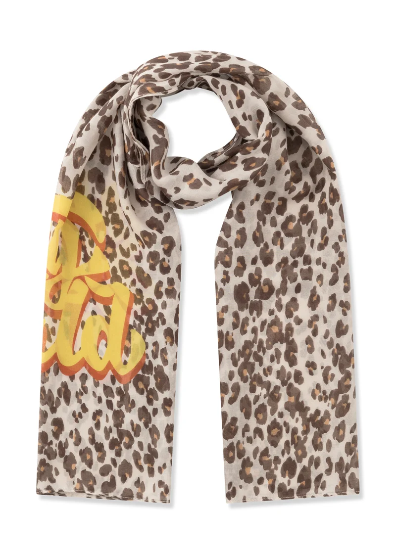 Schal aus recyceltem Polyester mit Leo-Print
