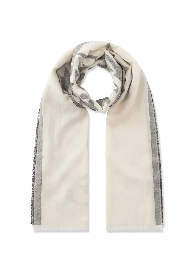 Jacquard-Schal aus Baumwolle mit Leoparden-Motiv