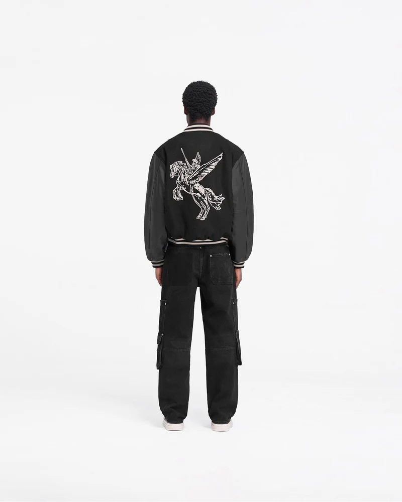 Mascot Wool Varsity Jacket - Jet Black