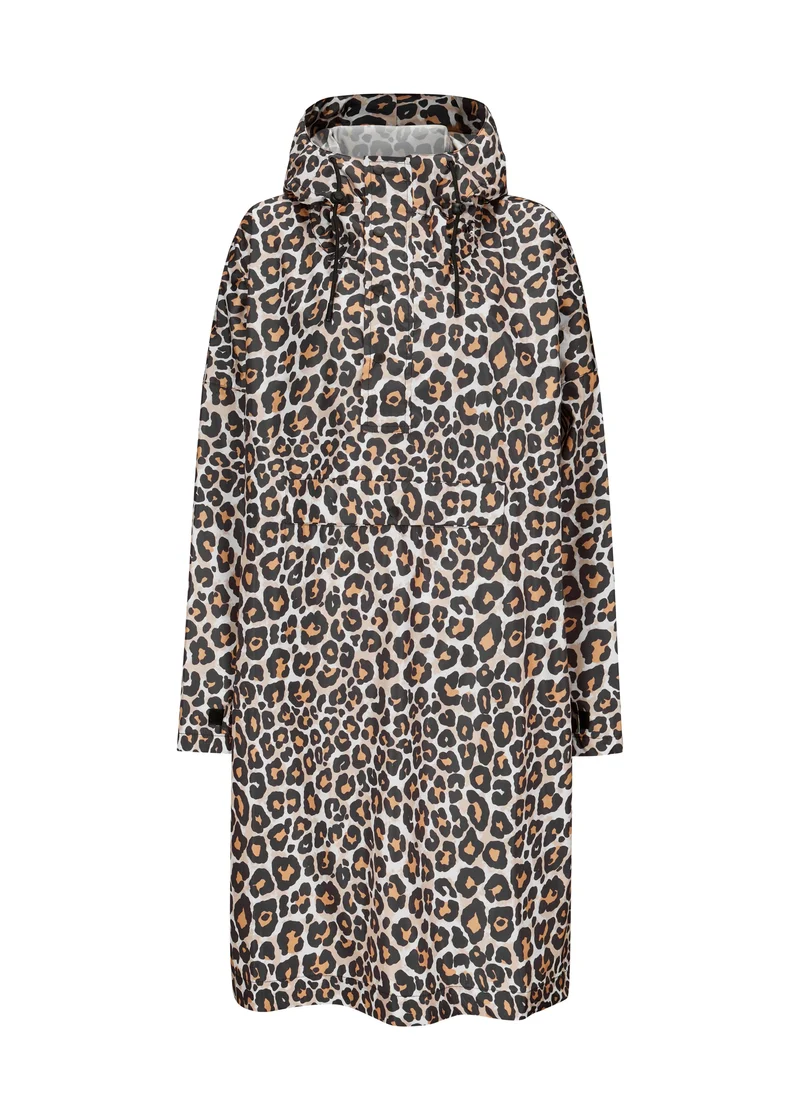Regen-Poncho aus hochwertigem, beschichtetem Polyester mit Leo-Muster