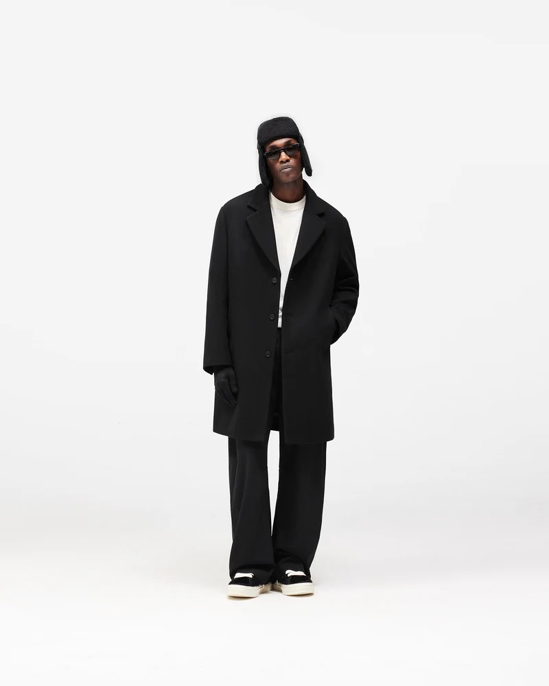 Relaxed Overcoat - Jet Black