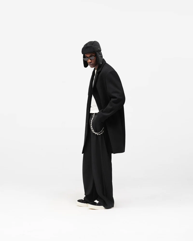 Relaxed Overcoat - Jet Black