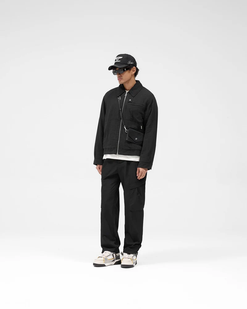 Crinkle Trucker Jacket - Black