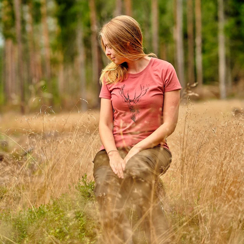 Pinewood Red Deer Damen T-Shirt rusty pink