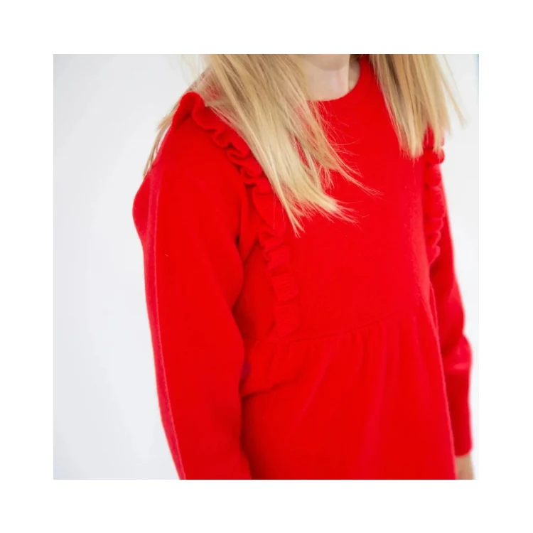 PAPA LOBSTER, Kaschmir-Strickkleid 'LOU', rot