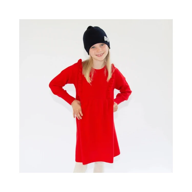 PAPA LOBSTER, Kaschmir-Strickkleid 'LOU', rot
