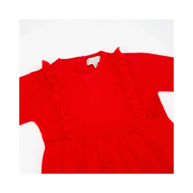 PAPA LOBSTER, Kaschmir-Strickkleid 'LOU', rot