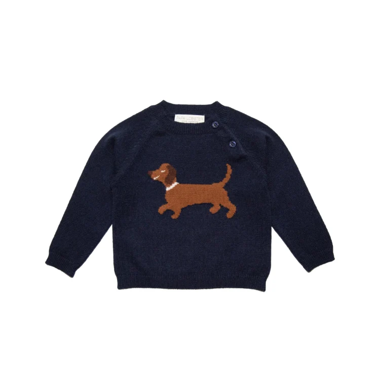 PAPA LOBSTER, Pullover, 'DACKEL PL', Dunkelblau