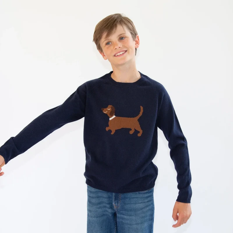PAPA LOBSTER, Pullover, 'DACKEL PL', Dunkelblau