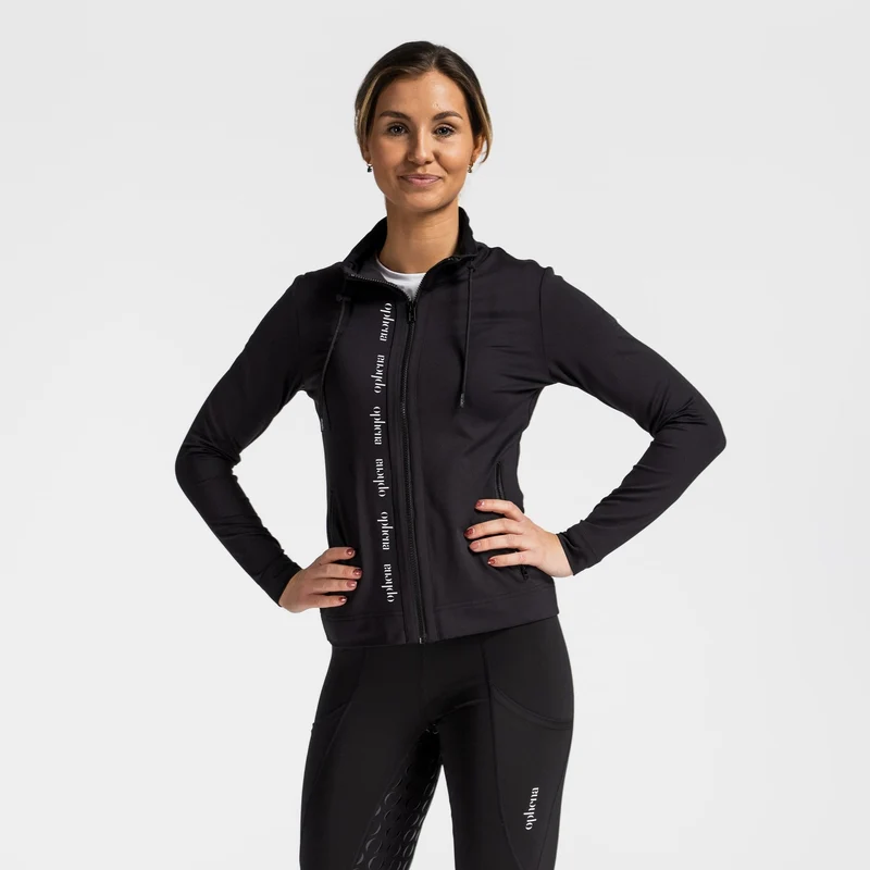 Sportliches Zip-Oberteil Signature Schwarz
