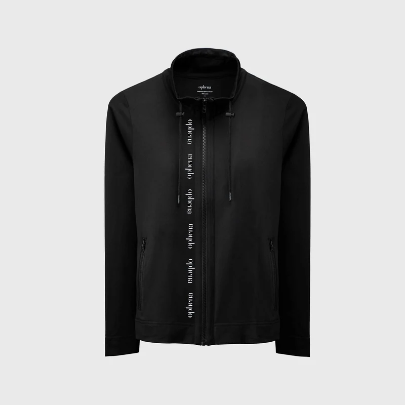 Sportliches Zip-Oberteil Signature Schwarz