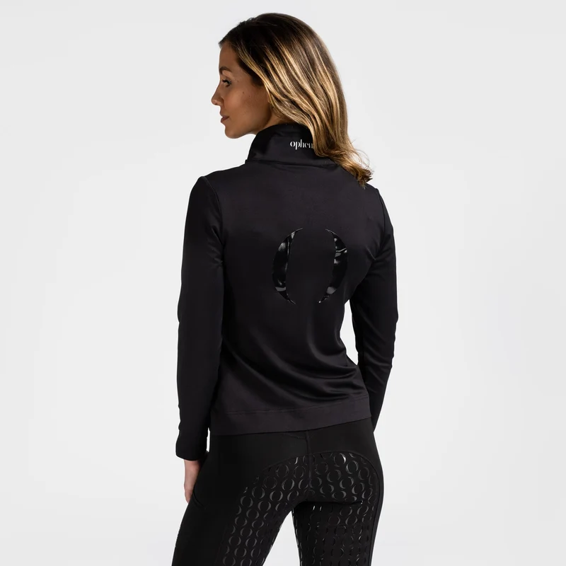 Sportliches Zip-Oberteil Signature Schwarz