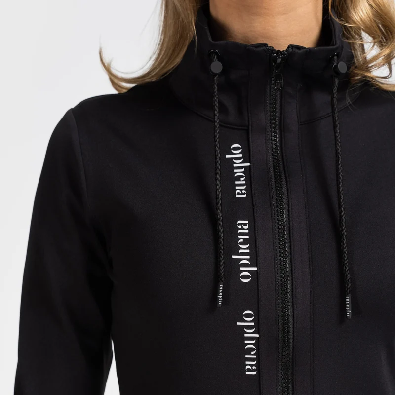 Sportliches Zip-Oberteil Signature Schwarz