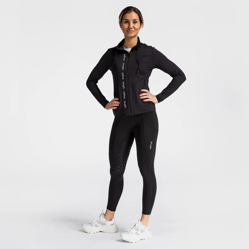 Sportliches Zip-Oberteil Signature Schwarz