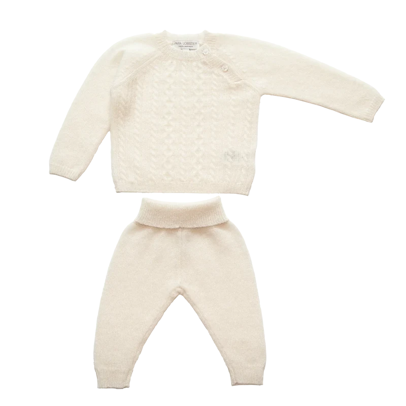 PAPA LOBSTER, Baby-Set, 'AMARI', naturweiß