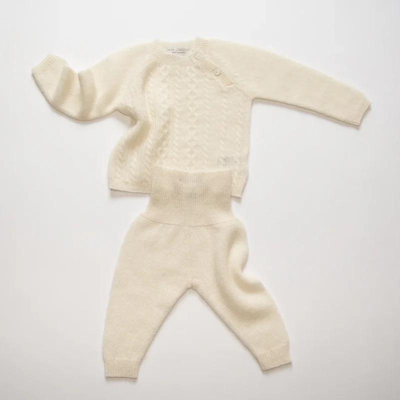 PAPA LOBSTER, Baby-Set, 'AMARI', naturweiß