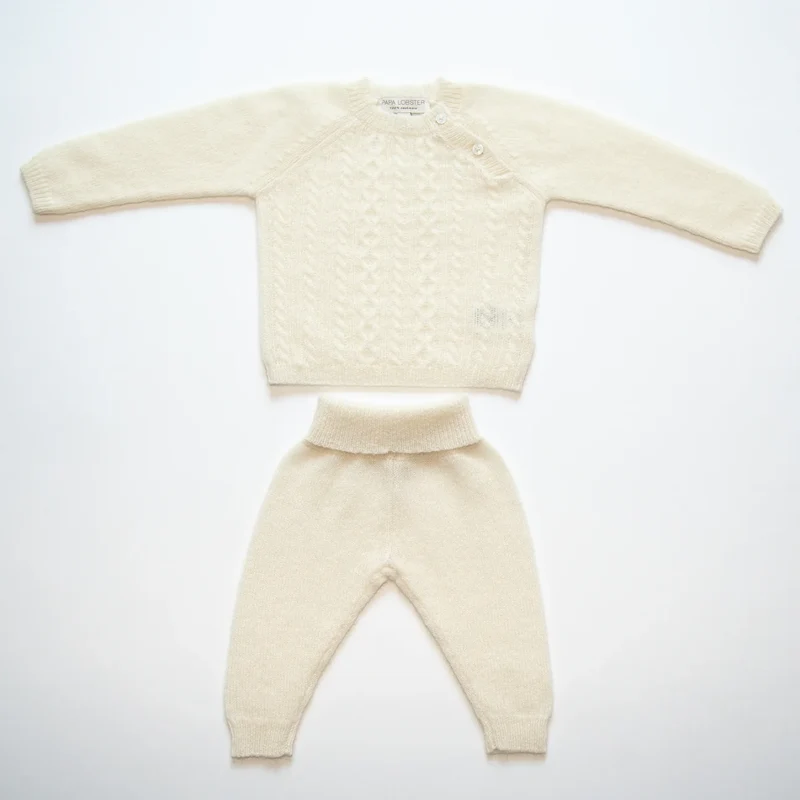 PAPA LOBSTER, Baby-Set, 'AMARI', naturweiß