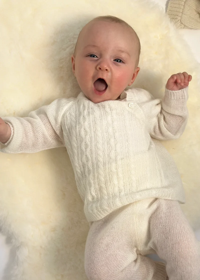PAPA LOBSTER, Baby-Set, 'AMARI', naturweiß