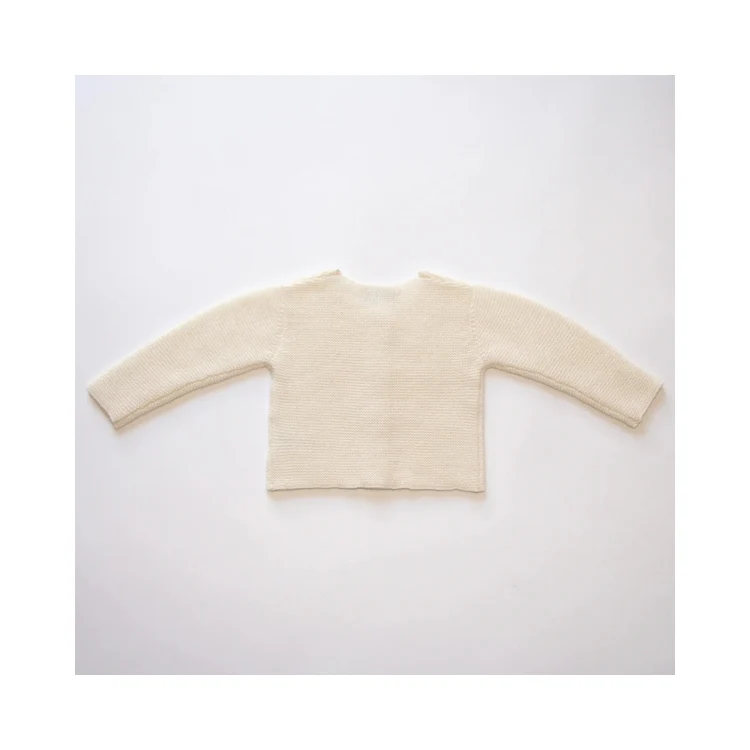 PAPA LOBSTER, Baby Cardigan, 'PEARL', naturweiß