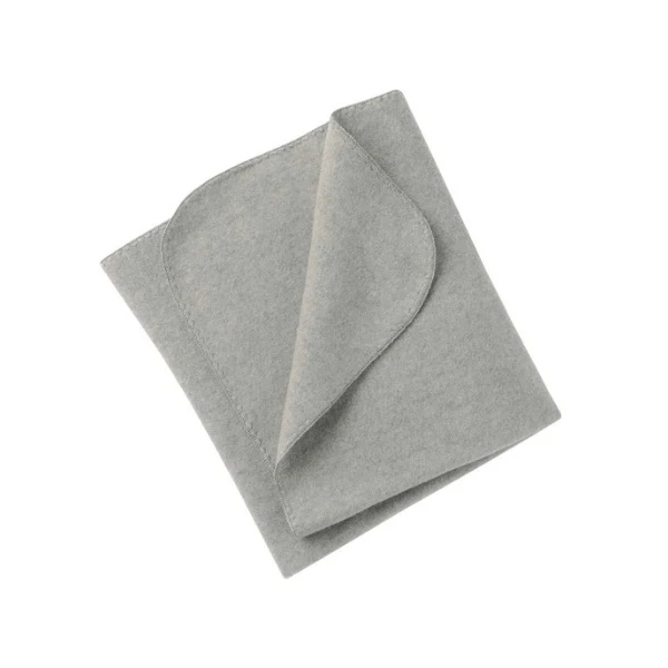 Engel Natur, Baby Decke mit Muschelkante, Hellgrau Melange