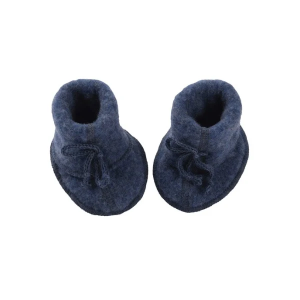 Engel Natur, Baby Schühchen mit Bändel, Blau Melange