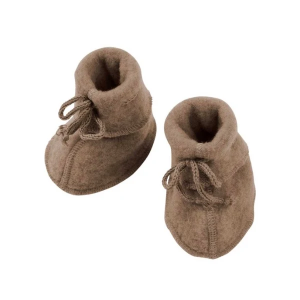 Engel Natur, Baby Schühchen mit Bändel, Walnuss Melange