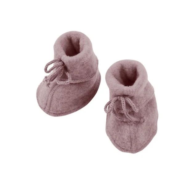Engel Natur, Baby Schühchen mit Bändel, Rosenholz Melange
