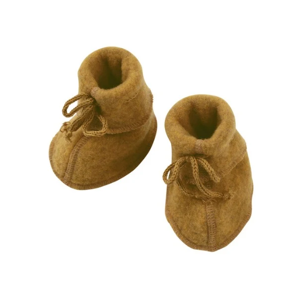 Engel Natur, Baby Schühchen mit Bändel, Safran Melange