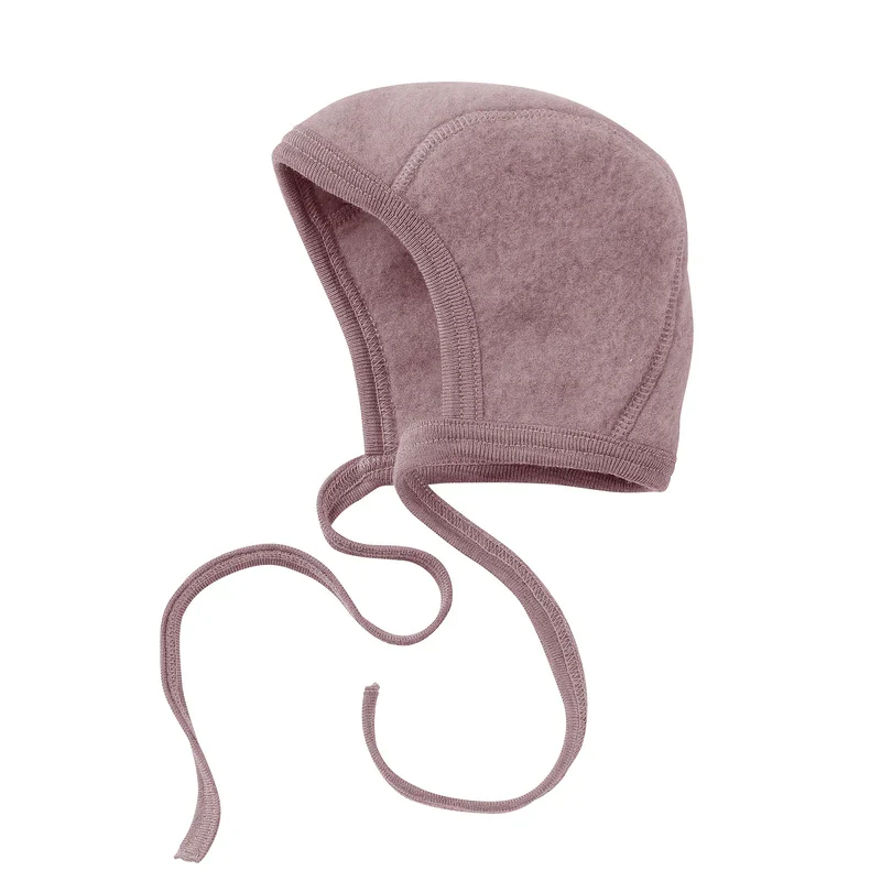 Engel Natur, Baby Häubchen, Fleece, Rosenholz Melange