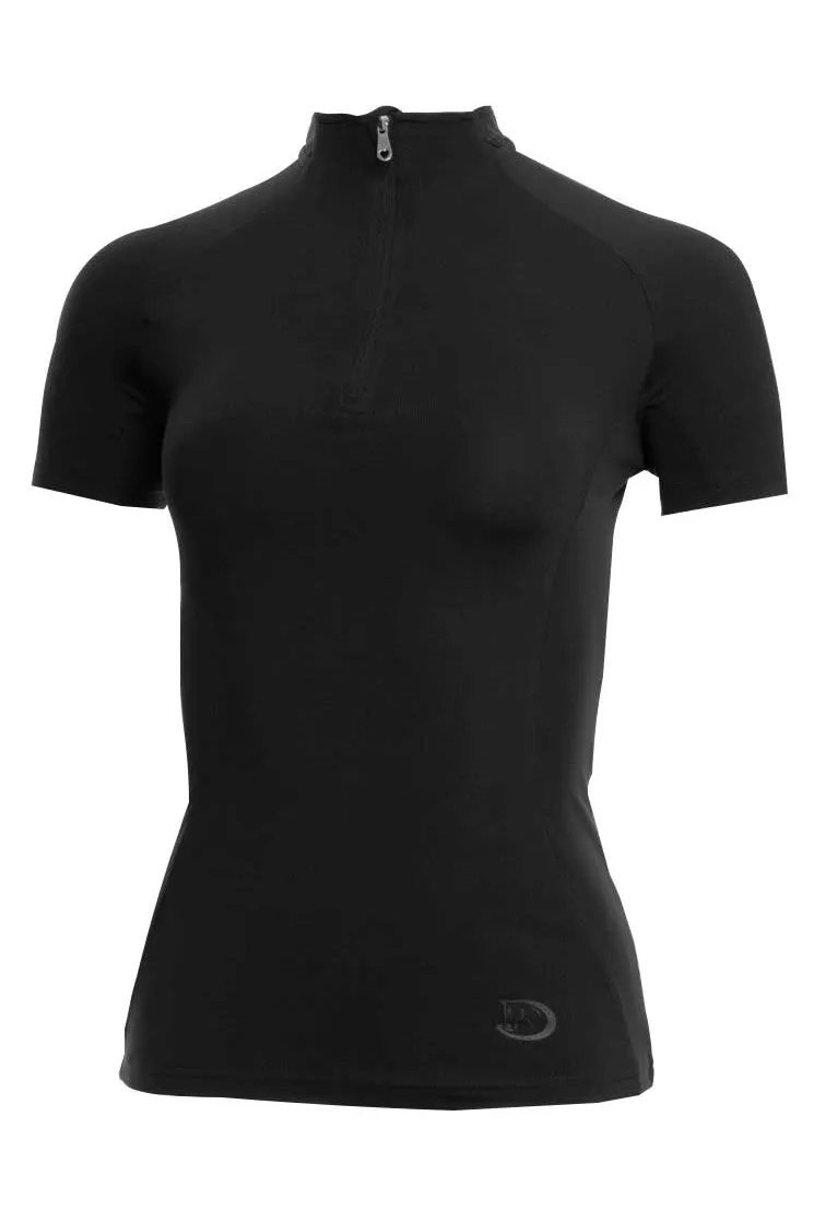 Sommerbaselayer Kurzarm Mesh-Design schwarz