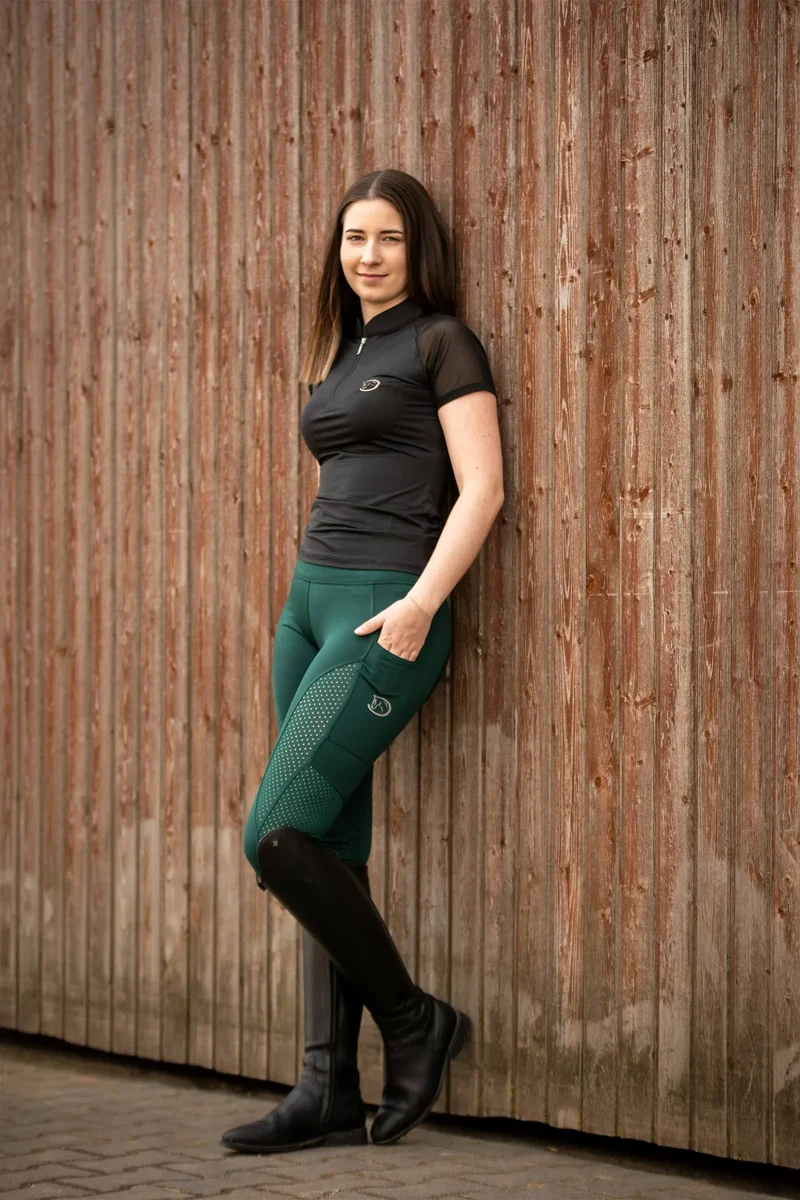 Sommerbaselayer Kurzarm Mesh-Design schwarz