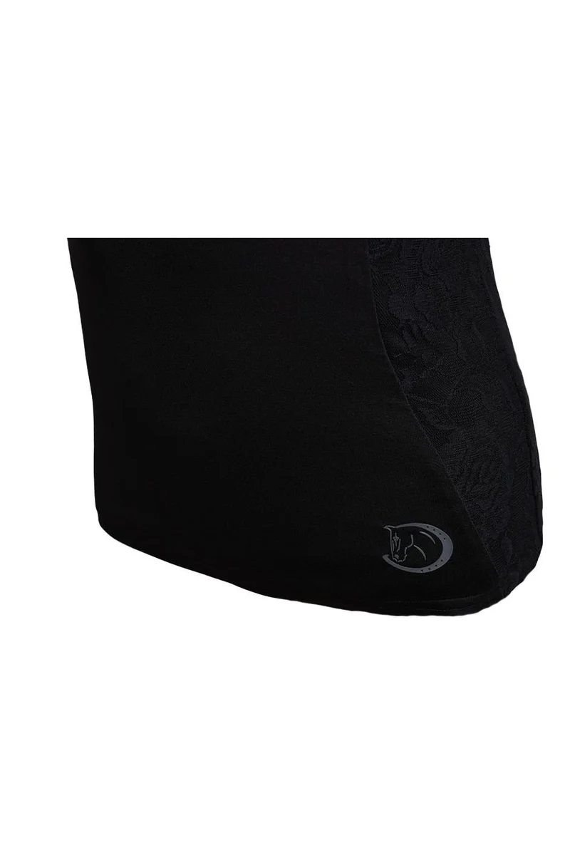 Sommerbaselayer Kurzarm mit Spitze für Damen, Black, oberbekleidung
