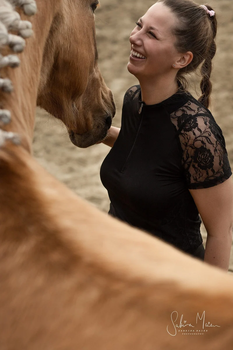 Sommerbaselayer Kurzarm mit Spitze für Damen, Black, oberbekleidung
