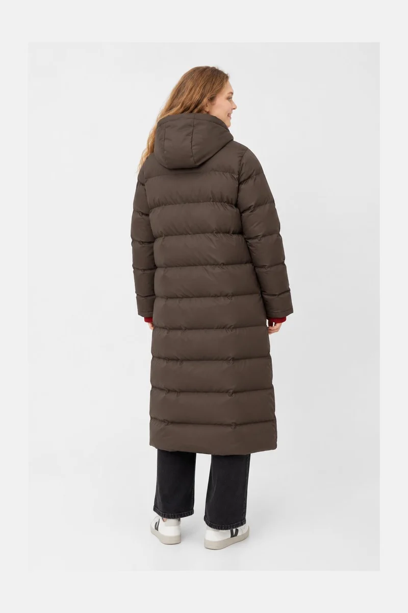Derbe lange winterjas dames Interholm Coffee Bean