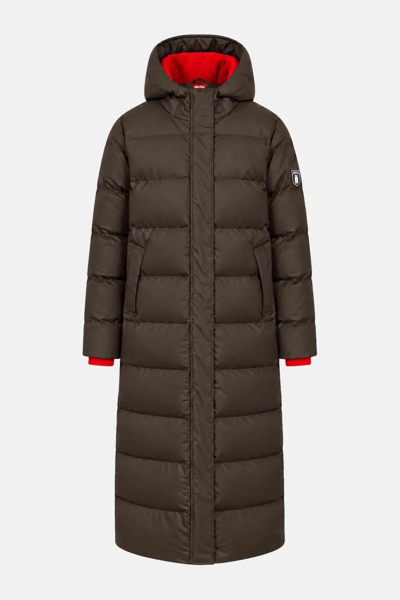 Derbe lange winterjas dames Interholm Coffee Bean