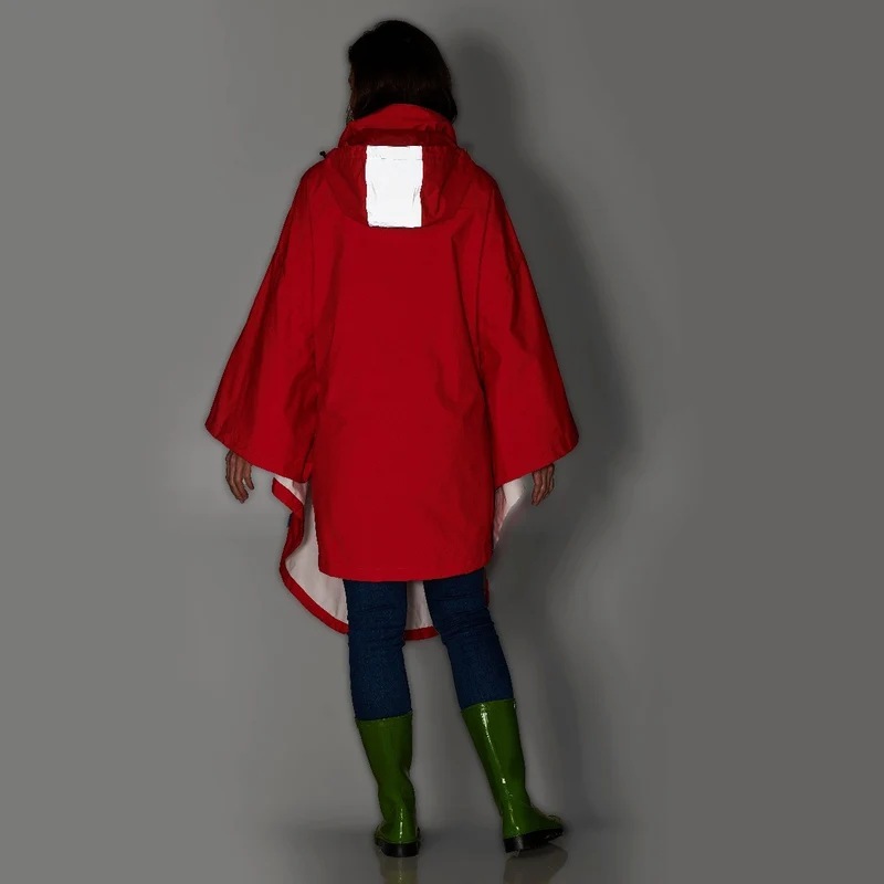 Happy Rainy Days Bikecape Reflectie rood